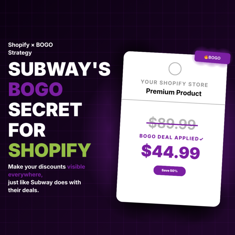 Subway BOGO Secret: Buy One Get One for Shopify