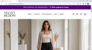 Shopify announcement bar displaying an active promotion at the top of an online store