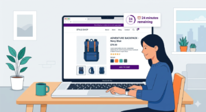 Shopify session-based flash sale countdown timer displayed on product page while customer shops