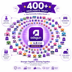 Trusted Shopify discount app Adsgun used by 400 plus merchants across fashion, beauty, automotive, and home goods with 4.8-star rating
